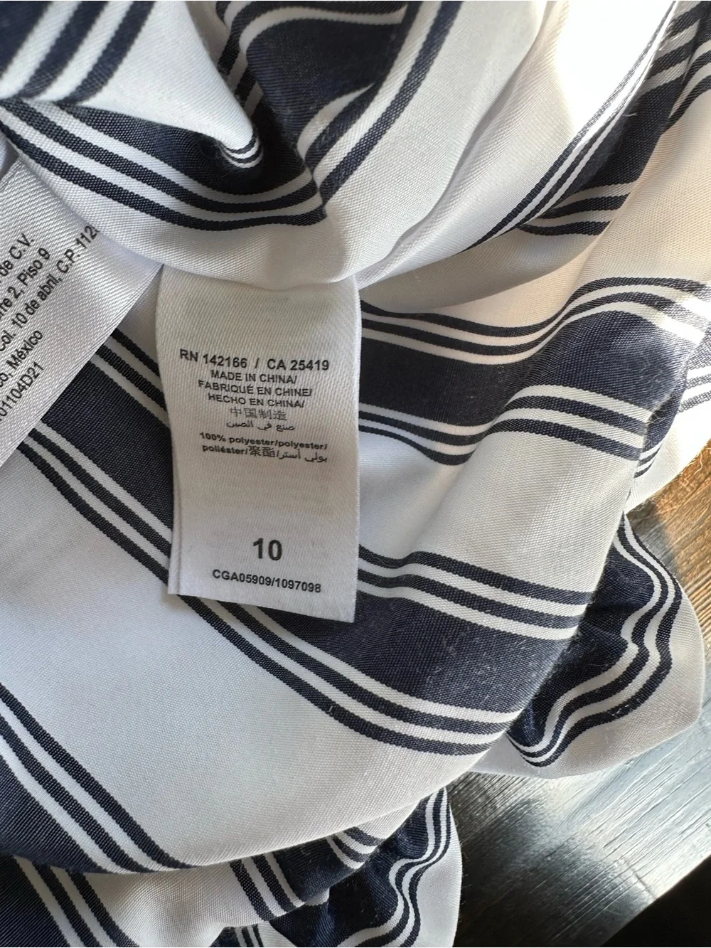 Habitual White and Navy Striped Peplum Top